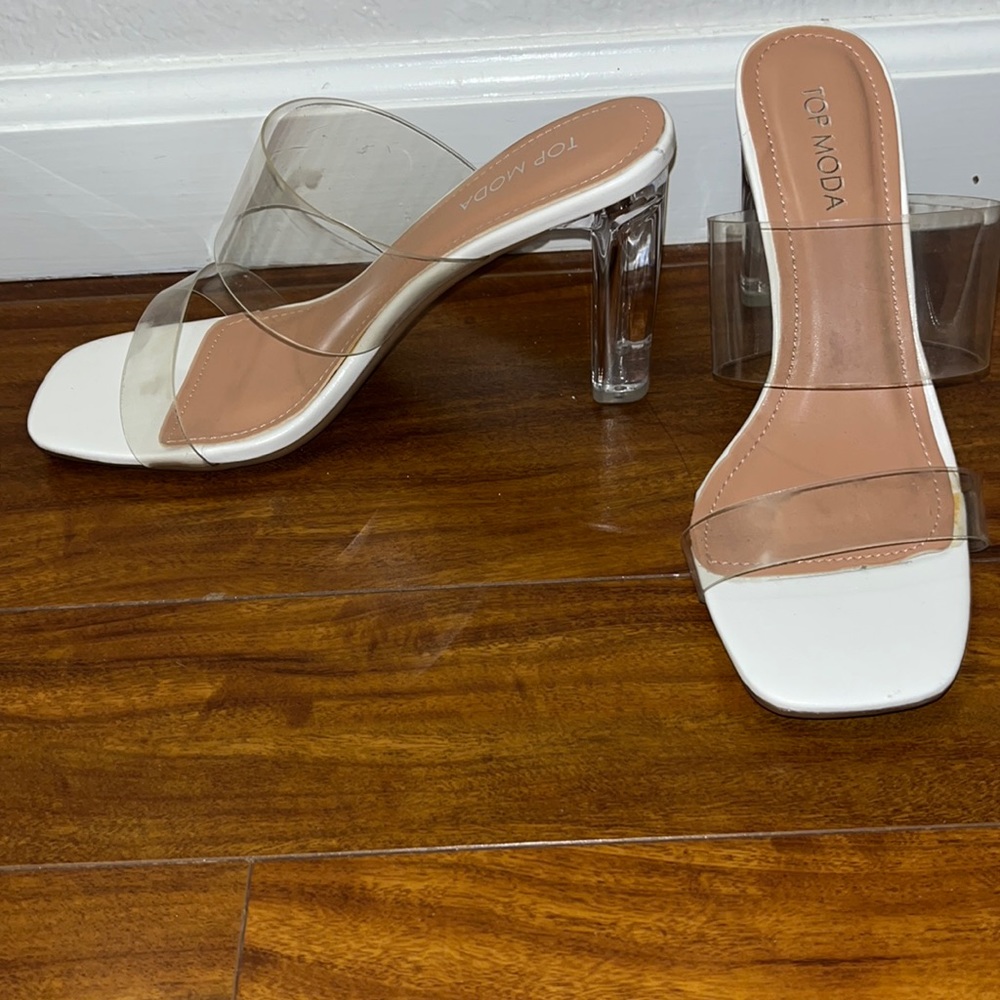 Clear heels. Never worn out.